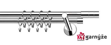 Kovové garnýže dvouřadé moderní 25 a 19mm - CYLINDR nerezové