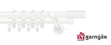 Kovové garnýže dvouřadé moderní 25 a 19mm - CYLINDR bílé