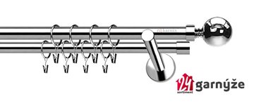 Kovové garnýže dvouřadé moderní 25 a 19mm - KOULE nerezové