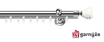 Kovové garnýže dvouřadé 19mm - ASPEN CLAREX CRYSTAL nerezové