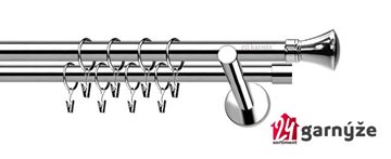 Kovové garnýže dvouřadé moderní 25 a 19mm - LIBERTY nerezové