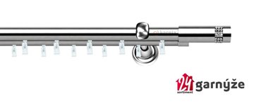 Kovové garnýže dvouřadé 19mm - ASPEN OSTELLO CRYSTAL nerezové