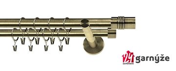 Kovové garnýže dvouřadé moderní 16 a 16mm - CYLINDR, mosazné