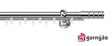 Kovové garnýže dvouřadé 19mm - ASPEN ROSETTI CRYSTAL nerezové