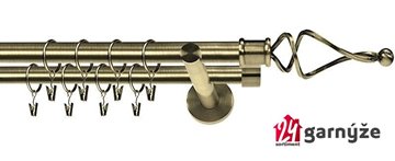 Kovové garnýže dvouřadé moderní 16 a 16mm - TWIST, mosazné