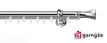 Kovové garnýže dvouřadé 19mm - ASPEN SANTIAGO CRYSTAL nerezové