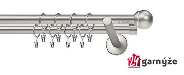 Kovové garnýže dvouřadé moderní 16 a 16mm - KNOFLÍK MAX, chromové