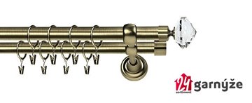 Kovové garnýže dvouřadé 25 a 25mm - ROMA BLANCA CRYSTAL mosazné