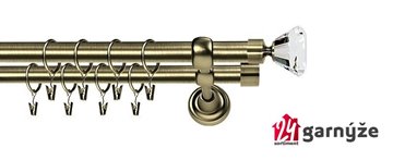 Kovové garnýže dvouřadé 25 a 25mm - ROMA CLAREX CRYSTAL mosazné