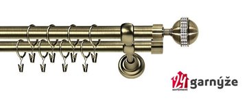 Kovové garnýže dvouřadé 25 a 25mm - ROMA GLOBI CRYSTAL mosazné