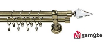 Kovové garnýže dvouřadé 25 a 25mm - ROMA VENETO CRYSTAL mosazné