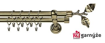 Kovové garnýže dvouřadé 25 a 25mm - ROMA VĚTVIČKA mosazné