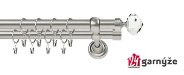 Kovové garnýže dvouřadé 25 a 25mm - ROMA BLANCA CRYSTAL chromové