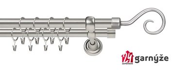 Kovové garnýže dvouřadé 25 a 25mm - ROMA HÁK chromové