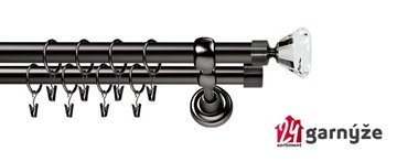 Kovové garnýže dvouřadé 25 a 25mm - ROMA CLAREX CRYSTAL antracitové