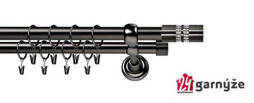 Kovové garnýže dvouřadé 25 a 25mm - ROMA LANSO CRYSTAL antracitové