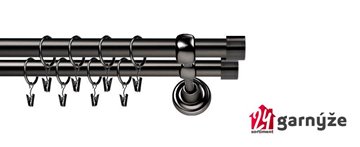 Kovové garnýže dvouřadé 25 a 25mm - ROMA LUNA antracitové