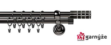 Kovové garnýže dvouřadé 25 a 25mm - ROMA ROSETTI CRYSTAL antracitové