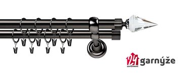 Kovové garnýže dvouřadé 25 a 25mm - ROMA VENETO CRYSTAL antracitové