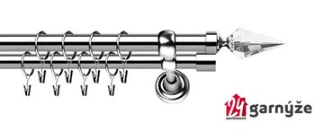 Kovové garnýže dvouřadé 25 a 25mm - ROMA VENETO CRYSTAL nerezové