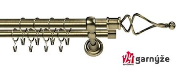 Kovové garnýže dvouřadé 16 a 16mm - ROMA TWIST mosazné