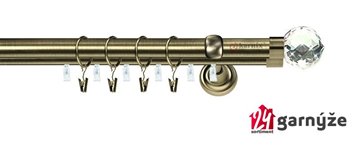 Kovové garnýže dvouřadé s drážkou 19 a 19mm - BELUNA CRYSTAL Plus mosazné