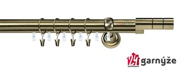 Kovové garnýže dvouřadé s drážkou 19 a 19mm - CYLINDR Plus mosazné