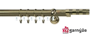 Kovové garnýže dvouřadé s drážkou 19 a 19mm - ETIUDA Plus mosazné