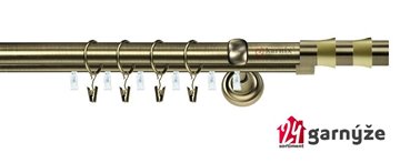 Kovové garnýže dvouřadé s drážkou 19 a 19mm - FRESNO Plus mosazné