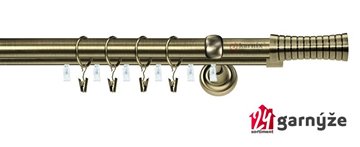 Kovové garnýže dvouřadé s drážkou 19 a 19mm - GAO Plus mosazné