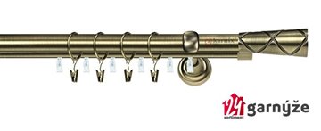 Kovové garnýže dvouřadé s drážkou 19 a 19mm - PINO Plus mosazné