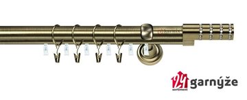 Kovové garnýže dvouřadé s drážkou 19 a 19mm - ROSETTI CRYSTAL Plus mosazné