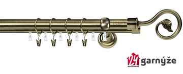 Kovové garnýže dvouřadé s drážkou 19 a 19mm - SPIRÁLA Plus mosazné