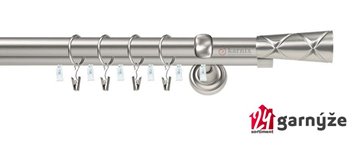 Kovové garnýže dvouřadé s drážkou 19 a 19mm - PINO Plus chromové