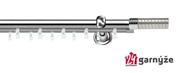 Kovové garnýže dvouřadé 19mm - ASPEN OPTIMA nerezové