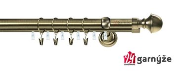 Kovové garnýže dvouřadé s drážkou 25 a 19mm - BELLA Plus mosazné