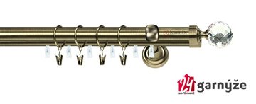 Kovové garnýže dvouřadé s drážkou 25 a 19mm - BELUNA CRYSTAL Plus mosazné