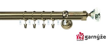 Kovové garnýže dvouřadé s drážkou 25 a 19mm - CLAREX CRYSTAL Plus mosazné
