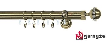 Kovové garnýže dvouřadé s drážkou 25 a 19mm - GLOBI CRYSTAL Plus mosazné