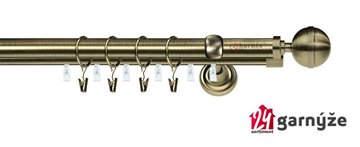 Kovové garnýže dvouřadé s drážkou 25 a 19mm - KOULE ELEGANT Plus mosazné