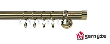 Kovové garnýže dvouřadé s drážkou 25 a 19mm - LUNA Plus mosazné