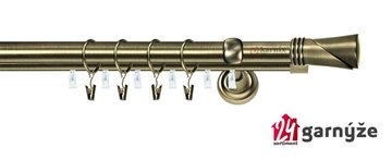 Kovové garnýže dvouřadé s drážkou 25 a 19mm - LOCA Plus mosazné