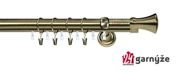 Kovové garnýže dvouřadé s drážkou 25 a 19mm - MONACO Plus mosazné