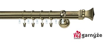 Kovové garnýže dvouřadé s drážkou 25 a 19mm - ORTO Plus mosazné