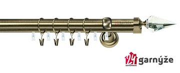 Kovové garnýže dvouřadé s drážkou 25 a 19mm - VENETO CRYSTAL Plus mosazné