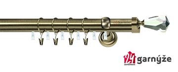 Kovové garnýže dvouřadé s drážkou 25 a 19mm - TRAVO CRYSTAL Plus mosazné