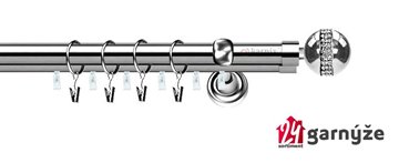 Kovové garnýže dvouřadé s drážkou 25 a 19mm - GLOBI CRYSTAL Plus nerezové