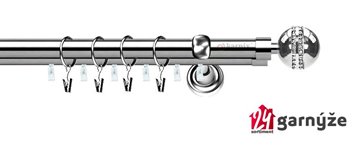 Kovové garnýže dvouřadé s drážkou 25 a 19mm - MELBA CRYSTAL Plus nerezové