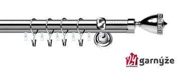 Kovové garnýže dvouřadé s drážkou 25 a 19mm - PIANO CRYSTAL Plus nerezové