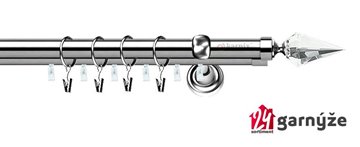 Kovové garnýže dvouřadé s drážkou 25 a 19mm - VENETO CRYSTAL Plus nerezové